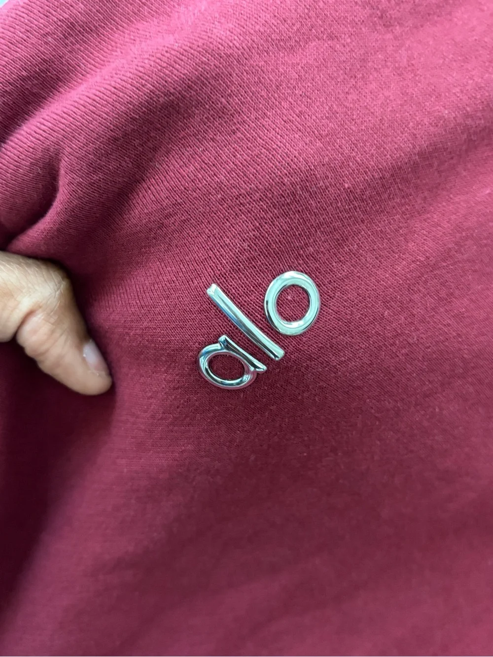 alo summer romance red crewneck & foldover leggings set